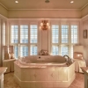 Sunken tub in luxury bathroom