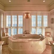 Sunken tub in luxury bathroom