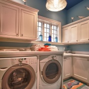 Custom laundry room with coastal accents